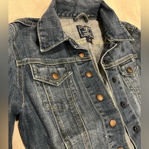 Lucky Brand Jeans blue jean jacket with snaps, XS like new